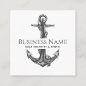 クラシックグレーいかり&チェイン航海のソーシャルメディア スクエア名刺 (正面)