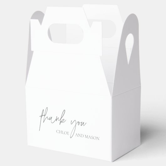 クラシックグレーエレガントウェディング フェイバーボックス (オープン)