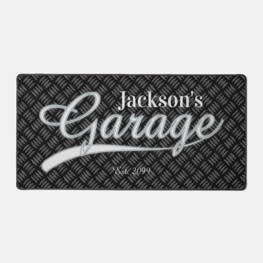 クラシックグレーガレージツールベンチパッドデスクマット デスクマット (正面)