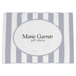 クラシックグレーストライプカスタム ラージペーパーバッグ