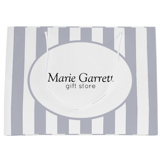 クラシックグレーストライプカスタム ラージペーパーバッグ (正面)