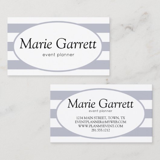 クラシックグレーストライプ 名刺 (正面/裏面)