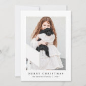 クラシックグレーチェックパターンメリークリスマスフォト シーズンカード (正面)