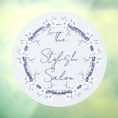 クラシックグレーブルーフラワーズクリングズビジネスホーム ウィンドウサイン (シート3)