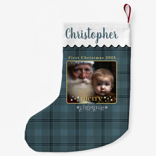 クラシックグレープライドベビーの初めてのクリスマス スモールクリスマスストッキング (裏面)