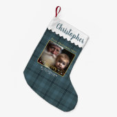 クラシックグレープライドベビーの初めてのクリスマス スモールクリスマスストッキング (正面 (吊り時))