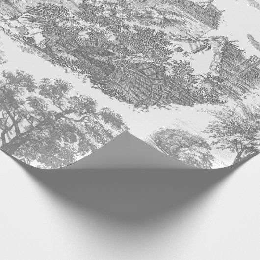 クラシックグレーヴィンテージカフランスのントワール ラッピングペーパー (角)