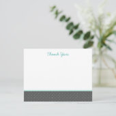 クラシックグレー水玉模様サンキューノートカード 招待状 (スタンド正面)