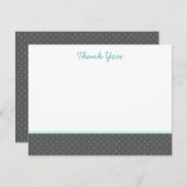 クラシックグレー水玉模様サンキューノートカード 招待状 (正面/裏面)