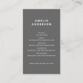 クラシックグレー白タイポグラフィ写真卒業 名刺 (裏面)