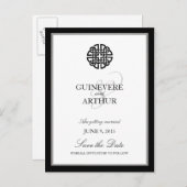 クラシックケルト愛ノットウェディング日付を保存 案内ポストカード (正面/裏面)