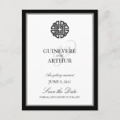 クラシックケルト愛ノットウェディング日付を保存 案内ポストカード (正面)