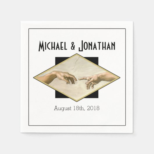 クラシックゲイ結婚ズ スタンダードカクテルナプキン (正面)