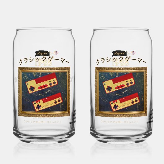 クラシックゲーマーズアウトタサイト83カップルセット ガラス缶 (正面)
