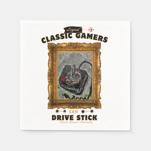 クラシックゲーマーズバースデーパーティーGroovyビジョンナプキン スタンダードカクテルナプキン (正面)