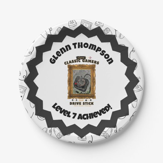 クラシックゲーマーズバースデーパーティーGroovyビジョンプレート ペーパープレート (正面)