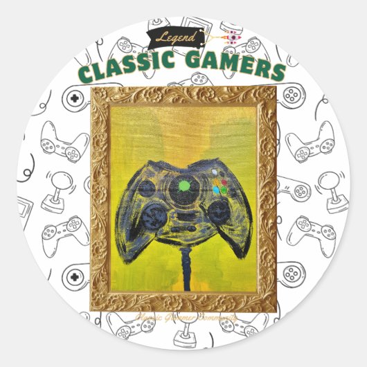 クラシックゲーマーバースデーパーティー病箱ラベル ラウンドシール (正面)