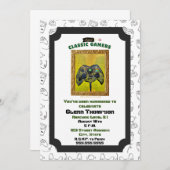 クラシックゲーマー誕生日シックボックス招待状 招待状 (正面/裏面)