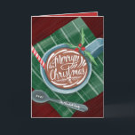 クラシックココアメリークリスマスマグ非写真 シーズンカード<br><div class="desc">オリジナルイラストレーションBecky Nimoy、ラテアート「メリークリスマス」のレタリング蒸しココアのマグカップ内またはモカ！インテリアの色もカスタマイズ可能。</div>