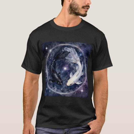 クラシックコズミック鯉の魚陰陽 Tシャツ (正面)