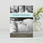 クラシックコラージュベビー写真誕生のお知らせ 案内状 (スタンド正面)