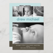 クラシックコラージュベビー写真誕生のお知らせ 案内状 (正面/裏面)