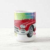 クラシックコルベットコンバーチブルア多彩ート コーヒーマグカップ (中央)