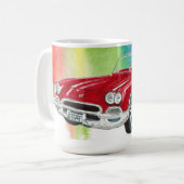 クラシックコルベットコンバーチブルア多彩ート コーヒーマグカップ (正面左)