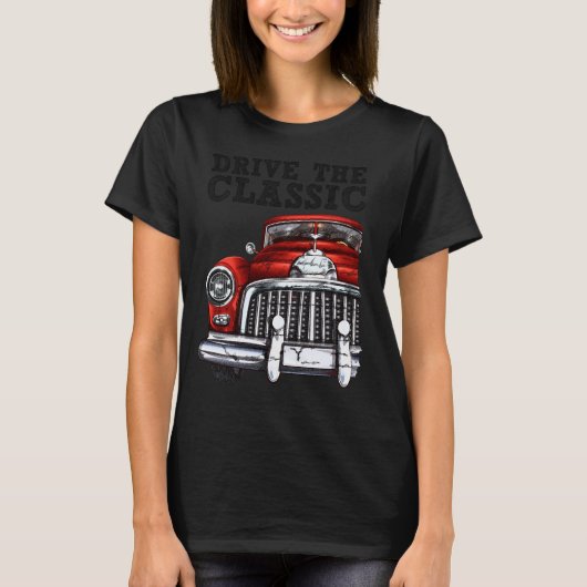 クラシックコンバーチブルを運転しよう2 Tシャツ (正面)
