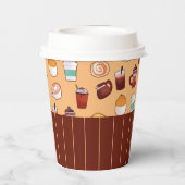 クラシックコーヒーショップとペストリー 紙コップ (裏面)