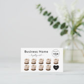 クラシックコーヒー飲料イラストレーションロゴの追加 ロイヤリティカード (スタンド正面)