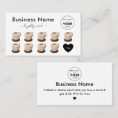 クラシックコーヒー飲料イラストレーションロゴの追加 ロイヤリティカード (正面/裏面)