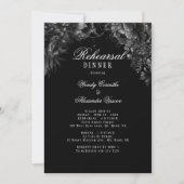 クラシックゴシックブラックのリハ結婚ーサルディナー 招待状 (正面)