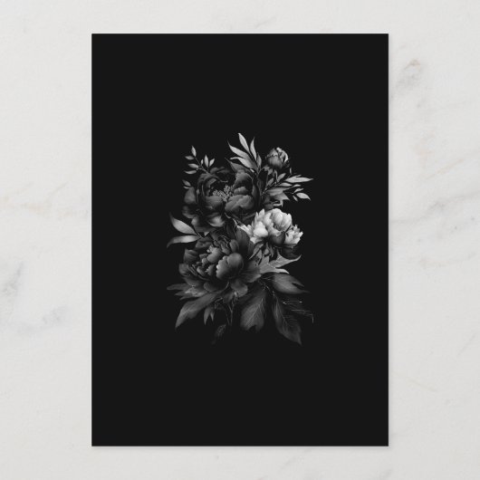 クラシックゴシックブラック結婚のアドバイスカード アドバイスカード (裏面)