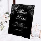 クラシックゴシックブラック結婚のハッシュタグ 台座サイン