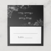 クラシックゴシックブラック結婚ズ折り畳み座席表 プレイスカード (外部開封)