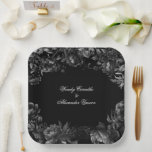クラシックゴシックブラック結婚紙プレート ペーパープレート<br><div class="desc">我々のゴシックブラックのクラシック紙プレートデザインの時代を超えた魅力を紹介結婚。濃密な植物性モチーフで飾られたダークロマンスの魅力的なtouchで、黒い背景に緑豊かな牡丹と繊細なバラが飾られ、特別な日に最適な気分良い洗練を醸し出す。白フローラの書道と洗練されたセリフを組み合わせフォーマルて、秋や冬の結婚式に特に最適なバランスの取れた多彩なスタイルを作り出し、神秘的で魔法の春や夏のイベントに等しく適した深いの闇に対する白黒ヴィンテージ要素のののコントラストのののの美ををを提供。私たちのデザインのすべてと同様もしに、あなたは製品を調整するための特別な要求を持っている、お願いは私たちに連絡することを躊躇しない。私たちはあなたの完璧なロマン救済クティックなゴシックの愛の物語を完全にキャプチャすることを望む。</div>