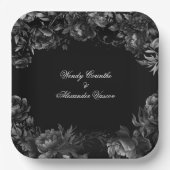 クラシックゴシックブラック結婚紙プレート ペーパープレート (正面)