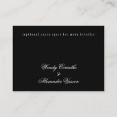 クラシックゴシック様式のブラックウェディングレセプション エンクロージャーカード (裏面)