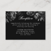 クラシックゴシック様式のブラックウェディングレセプション エンクロージャーカード (正面)