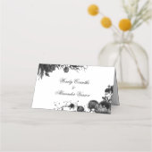 クラシックゴシック白結婚折座席表 プレイスカード (裏面)