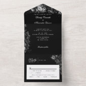 クラシックゴシック結婚ブラック オールインワン招待状 (内側)