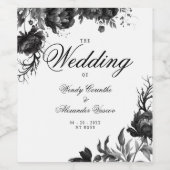 クラシックゴシック結婚白 ワインラベル (シングルラベル)