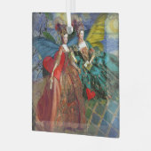 クラシックゴシックGeminiお洒落 Butterfly Woman ガラスオーナメント (正面左)