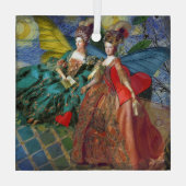 クラシックゴシックGeminiお洒落 Butterfly Woman ガラスオーナメント (裏面)