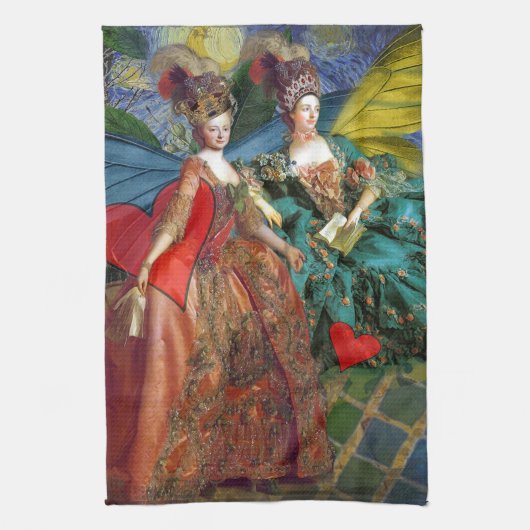 クラシックゴシックGeminiお洒落 Butterfly Woman キッチンタオル (縦)