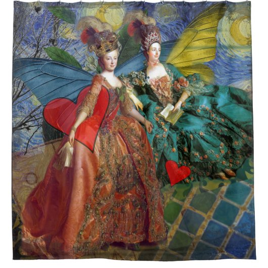 クラシックゴシックGeminiお洒落 Butterfly Woman シャワーカーテン (正面)