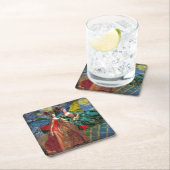 クラシックゴシックGeminiお洒落 Butterfly Woman スクエアペーパーコースター (インサイチュ)