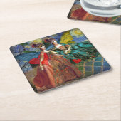 クラシックゴシックGeminiお洒落 Butterfly Woman スクエアペーパーコースター (アングル)