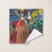 クラシックゴシックGeminiお洒落 Butterfly Woman バスタオルセット (ウォッシュタオル)